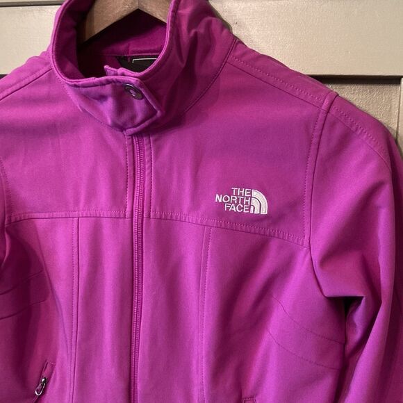THE North Face Full Zip Soft Shell Jacket Wind Resistant Magenta Size Small - Picture 7 of 9